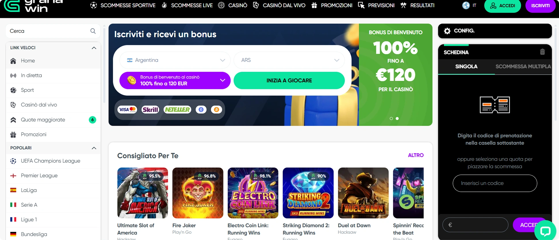 Granawin Piattaforma di Gioco Online